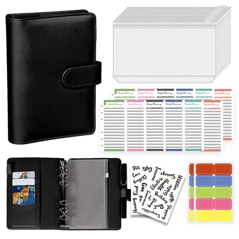 Reliable-PU Leather A6 Binder Refillable Planner Notebook With Pockets, Dividers, Refill Paper Journal,PU Leather A6 Binder Refi