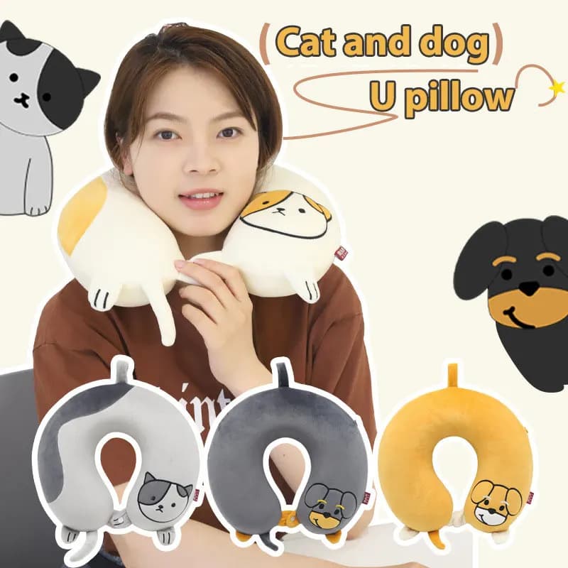 Morbido cuscino di protezione per il collo del sonno in peluche a forma di U Cuscino da ufficio Cuscini in memory foam da viaggio adorabili e carini per bambini/adulti