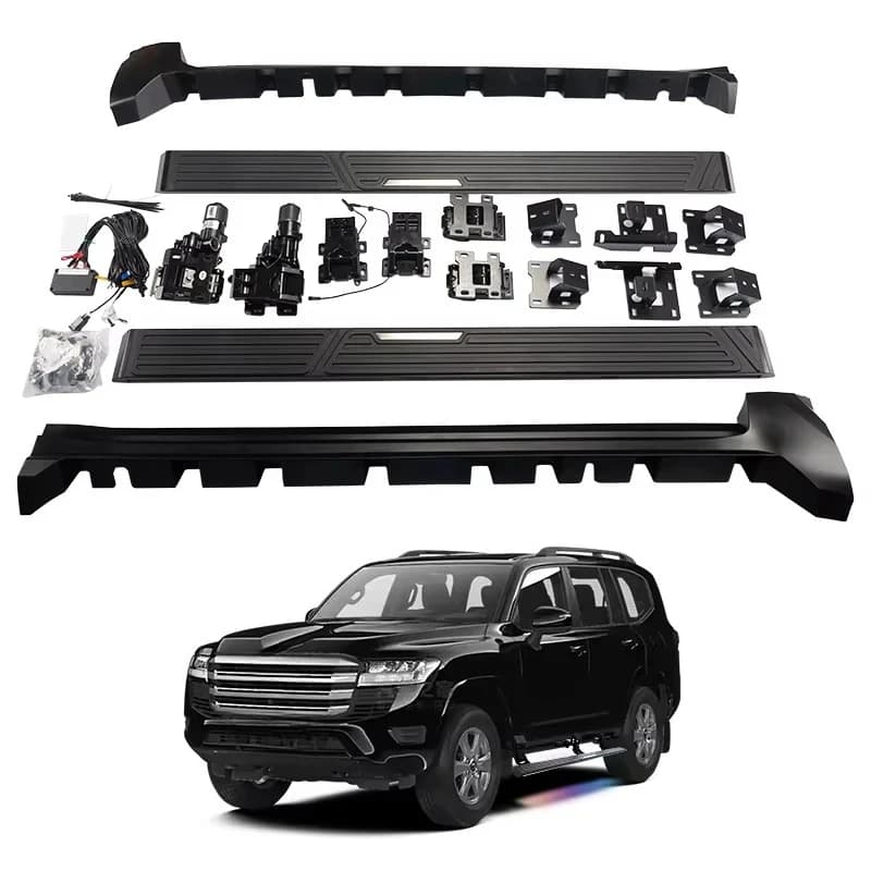 All Black Style LC300 With Led Light And Skirts Electric Side Step For 300 Running Boards