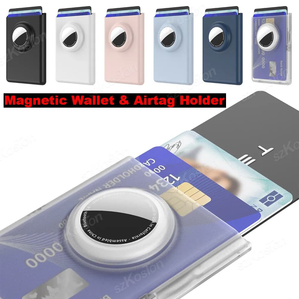 Per portafoglio magnetico Mag-Safe con supporto Airtag Slot di tracciamento anti-smarrimento per custodia per carte serie iPhone 17/16/15/14/13/12