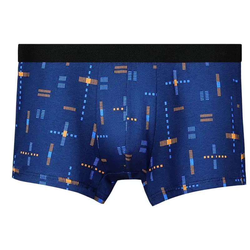Men's underwear, men's pure cotton antibacterial flat-leg pants, breathable printed summer thin short underpants, four-corner wa