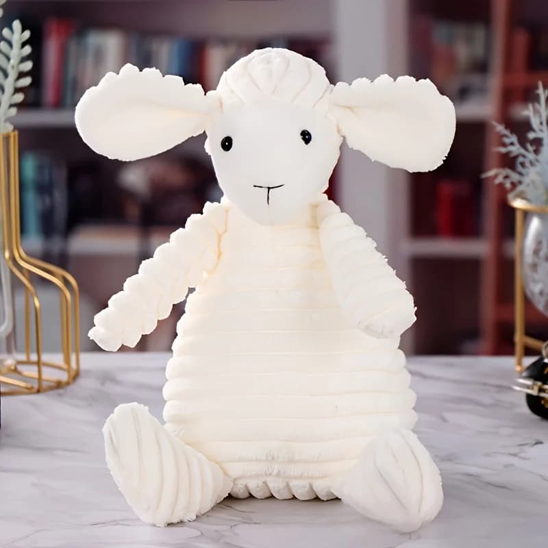 Peluche cigolante di pecora/agnello, animale di peluche morbido, simpatico giocattolo per neonati/bambini e giocattoli per cani, regali per ragazze e ragazzi, regali di Natale