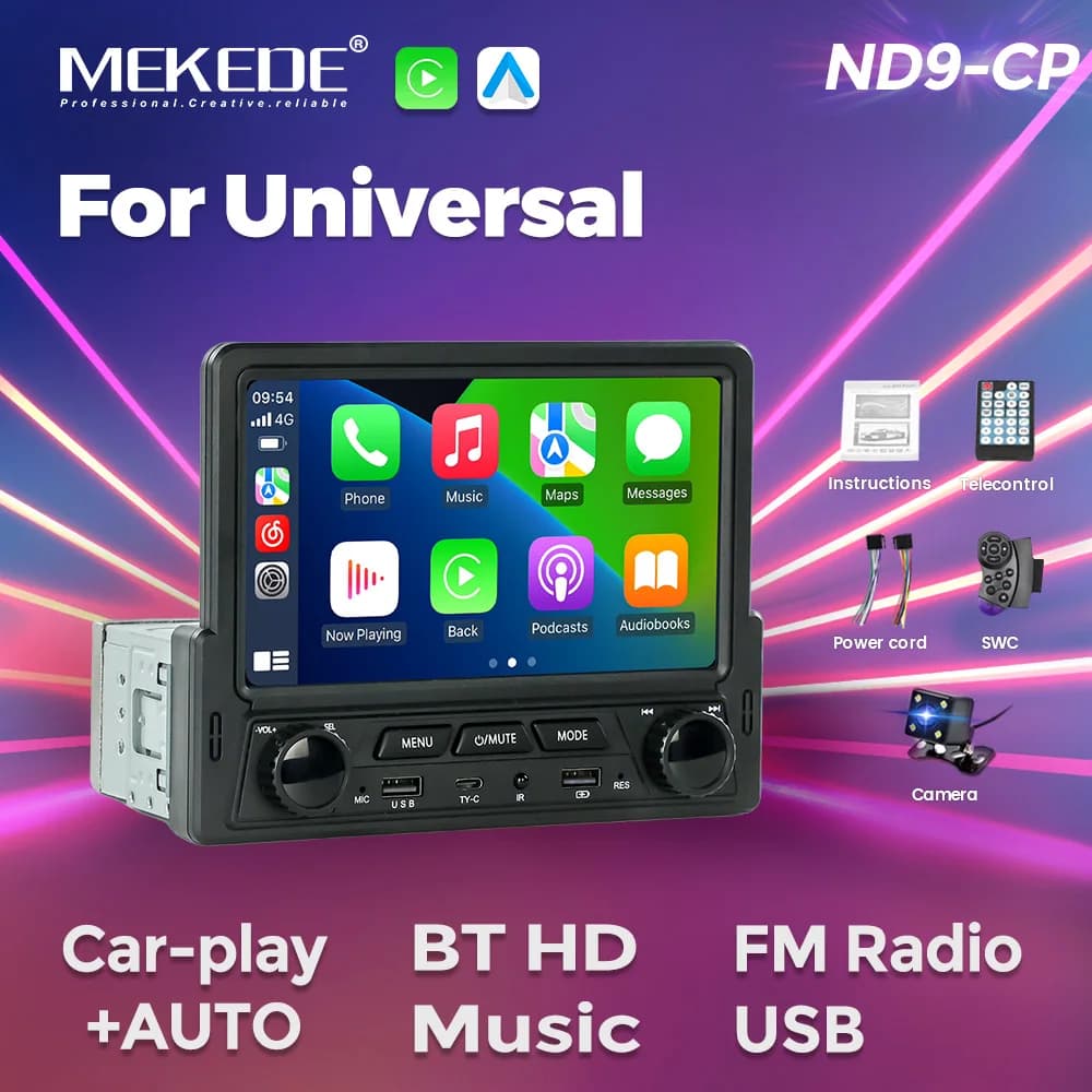 MEKEDE Per Universale 7 Pollici HD touch screen Lettore Multimediale HD wideo Smart BT Controllo Volante Radio FM TDA7388