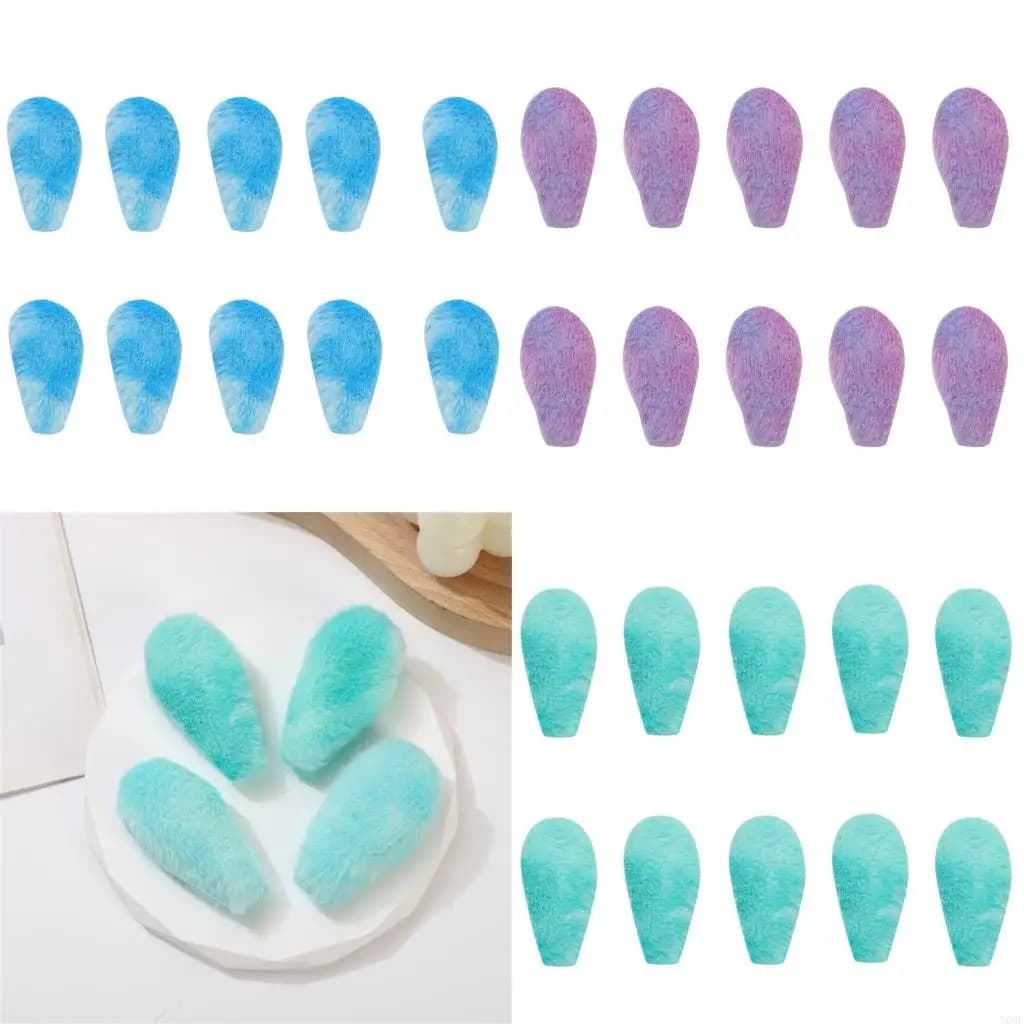10Pcs Soft Furry Animal Ear Appliques Sewing Plush Ears for Handmade Stuffed Toy Y08E