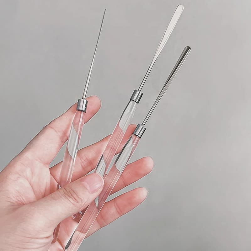 Stainless Steel Mixing Spatula - Tool for mixing toner for nail art and makeup, gel applicator, foundation and creams