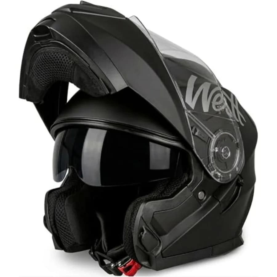 Casco Modulare per Moto - Omologato DOT - Integrale con Visiera Solare Interna Ribaltabile per Uomini e Donne, Moto Stradali, ATV, Motoslitte