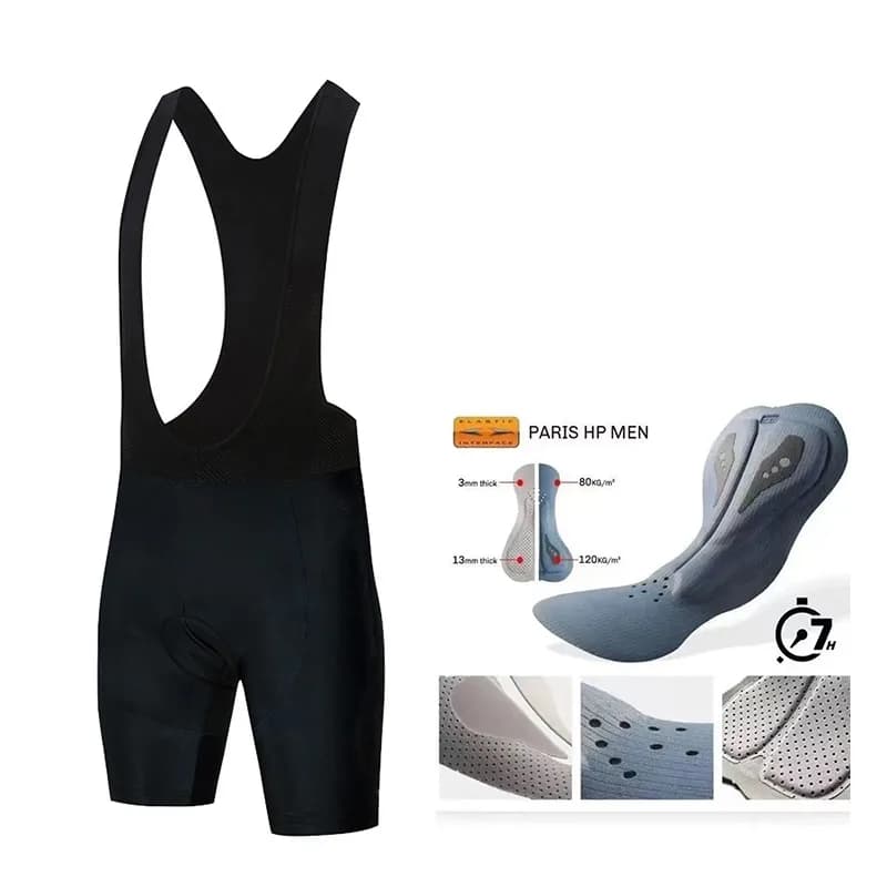 Gobikful Pantaloncini con bretelle da ciclismo da uomo Pantaloni da bici da corsa 7H Italia Interfaccia elastica Pro Team Pad Collant con bretelle da equitazione MTB Bike Bib Short