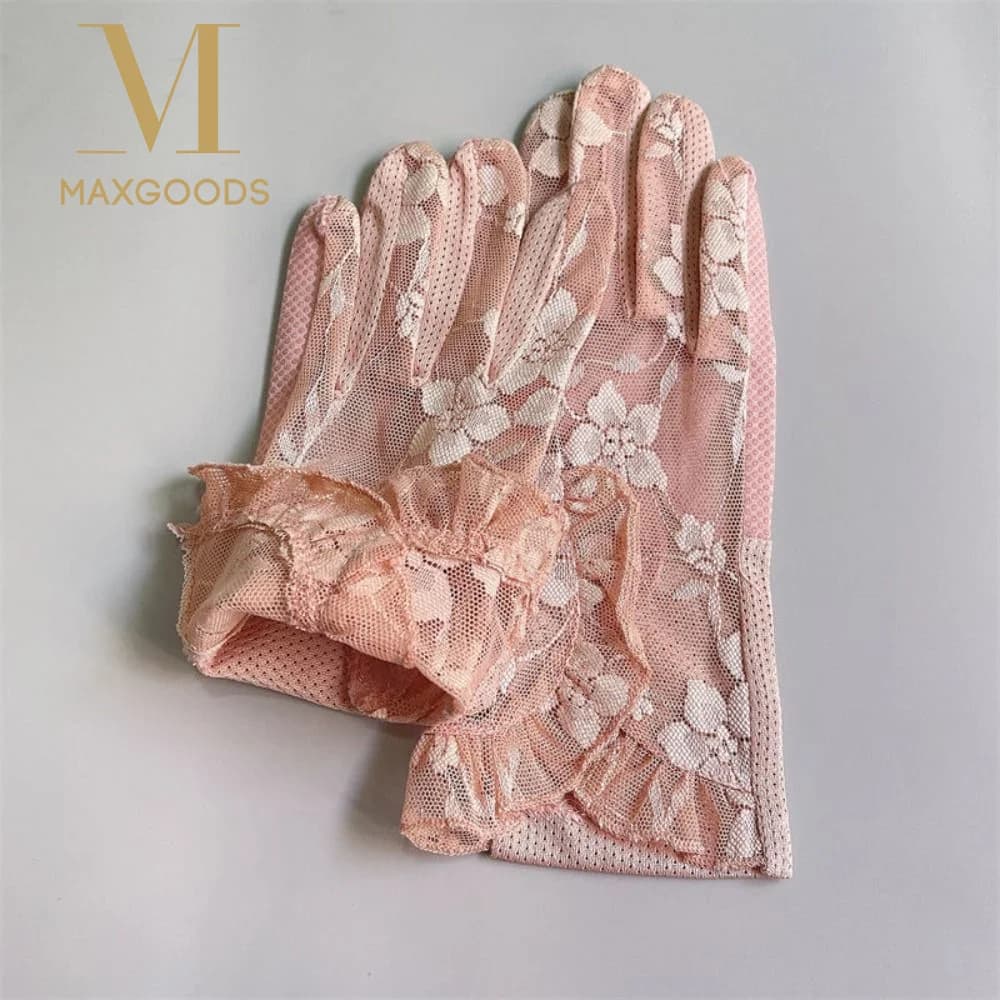 Protective Summer Gloves in Ice Silk with Solar Protection, Breathable Gloves in Network Lace for Touch Screen, Outdoor Cycling