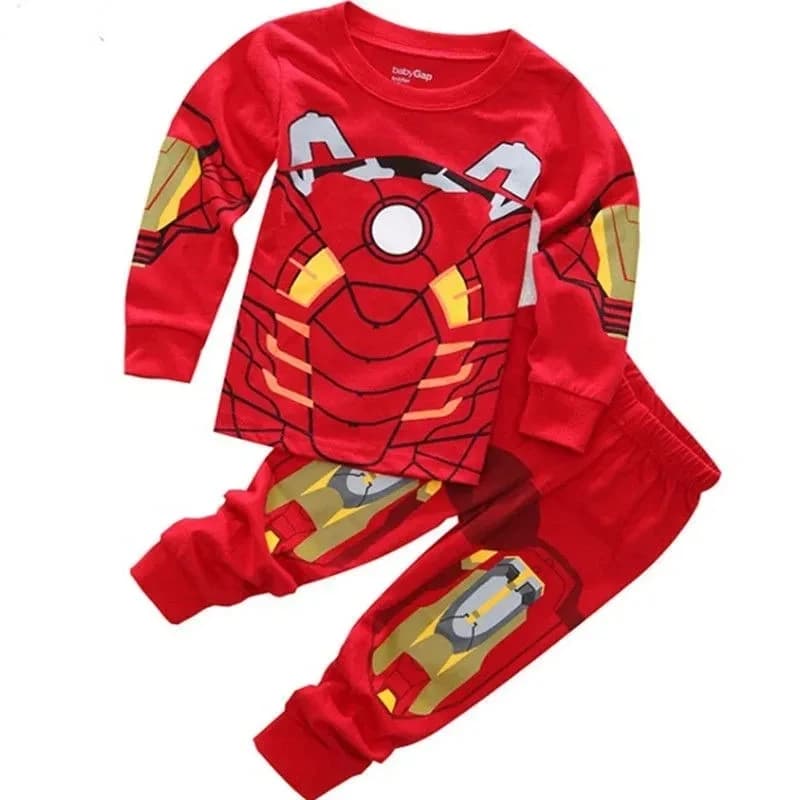 ★ Costume di Halloween per Cosplay, Set di Vestiti da Supereroe, Maglietta + Pantaloncini, Outfit per Bambini, Abbigliamento Iron Man 2026 Nuovo ♥ Guarda a me ←_←