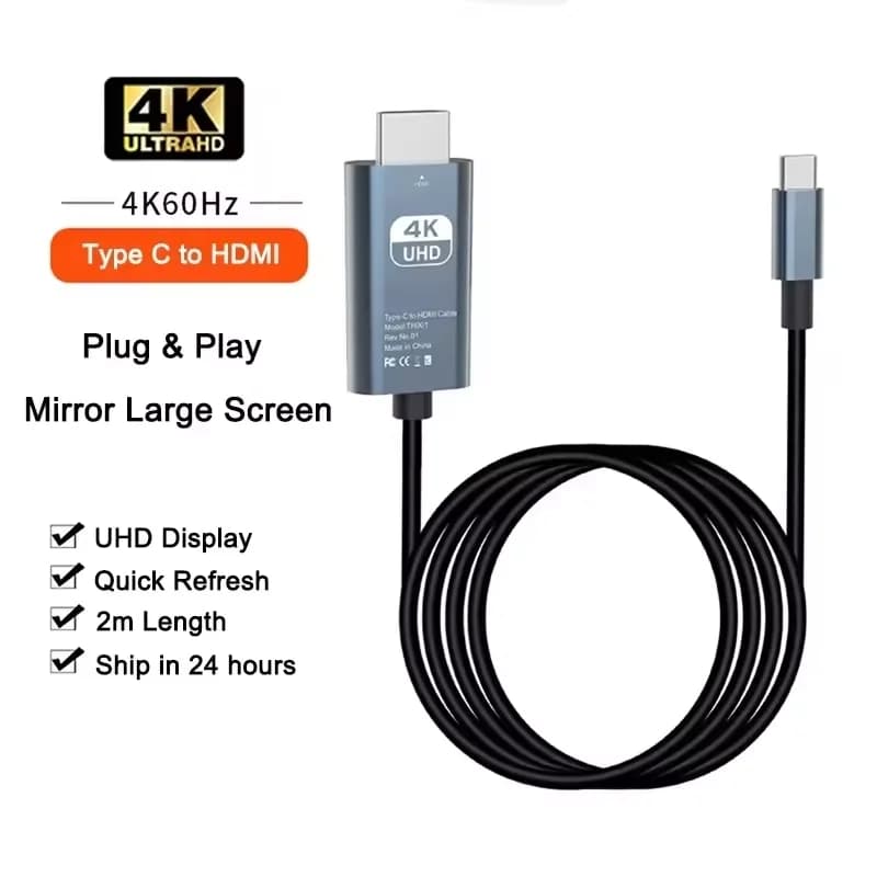 Cavo adattatore da USB C a HDMI 4K 60Hz Convertitore HDTV di tipo C per iPhone 15 iPad MacBook Air Samsung Laptop e display TV