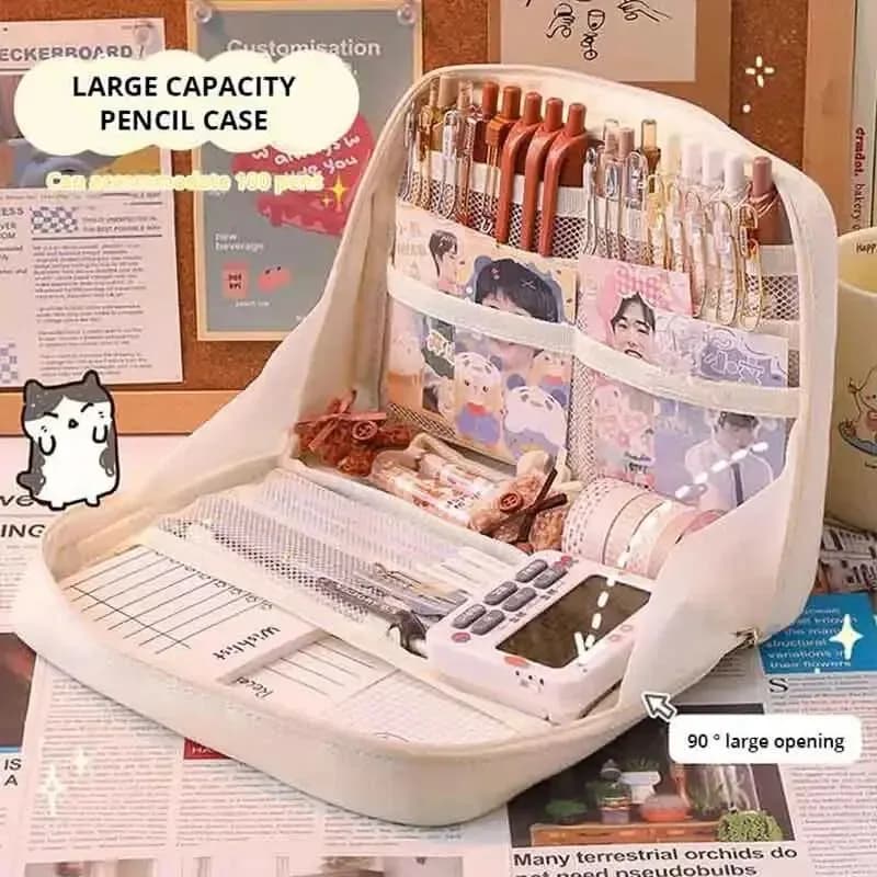 Astuccio per studenti di grande capacità: simpatico portapenne e organizer per materiale scolastico (1 pezzo)