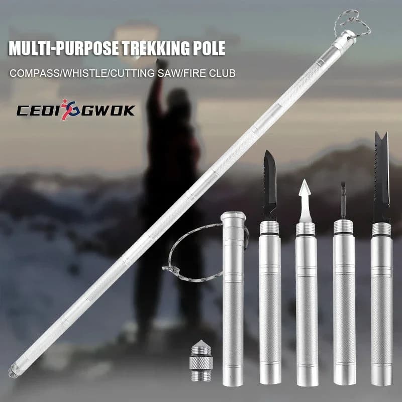 CEOI GWOK Complete Trekking Poles Set Foldable Aluminum Hiking Sticks Outdoor Adventures Adjustable Telescopic Trekking Poles