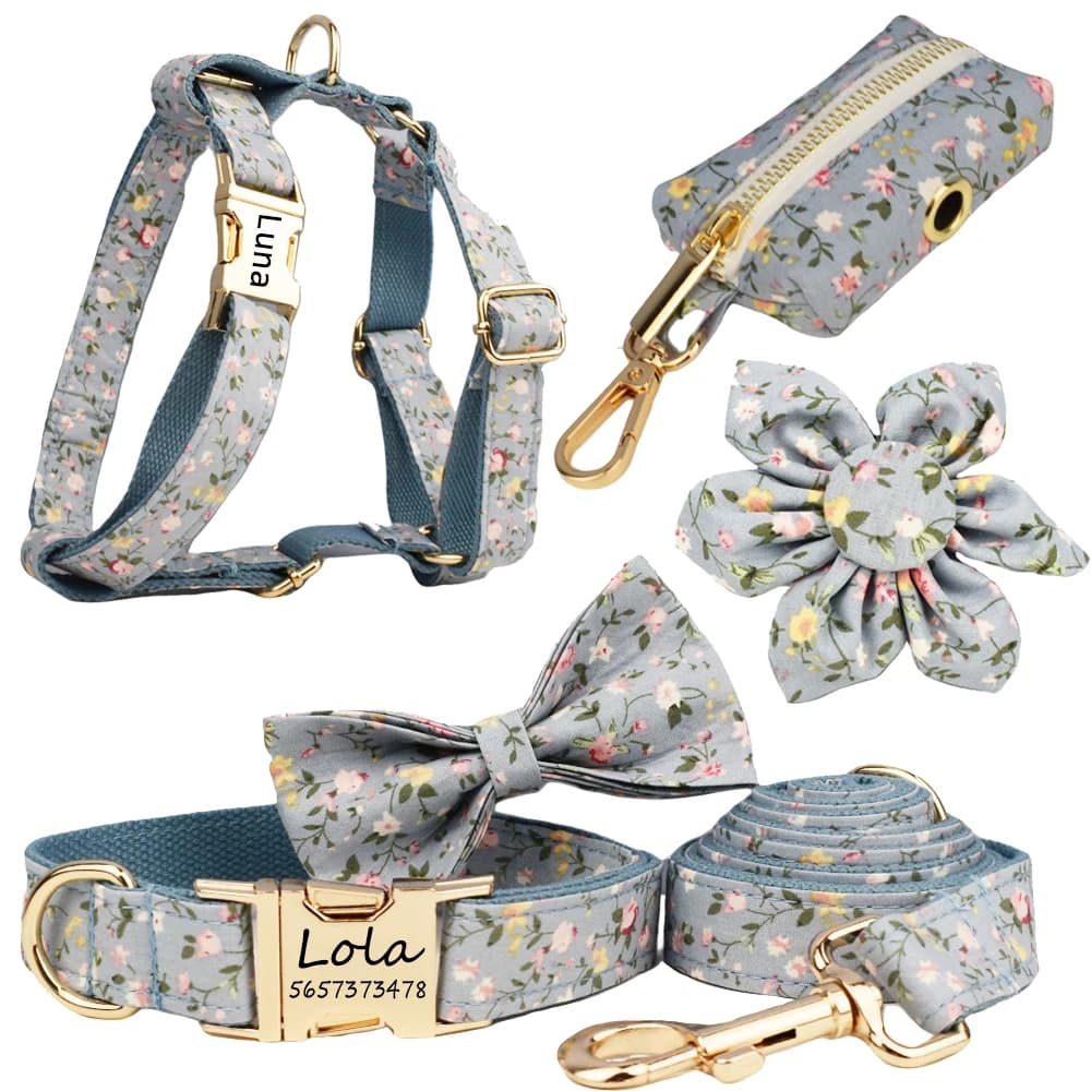 Collare personalizzato con nome del cane per imbracatura per cani di piccola taglia media senza collare al guinzaglio personalizzato per gilet con imbracatura per farfallino con collare di cane