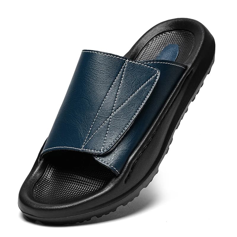 Ciabatte in Pelle Easy-top per Uomo, Scarpe Aperte Regolabili, Sandali Slip-on Senza Tallone, Comode e Traspiranti per l'Estate