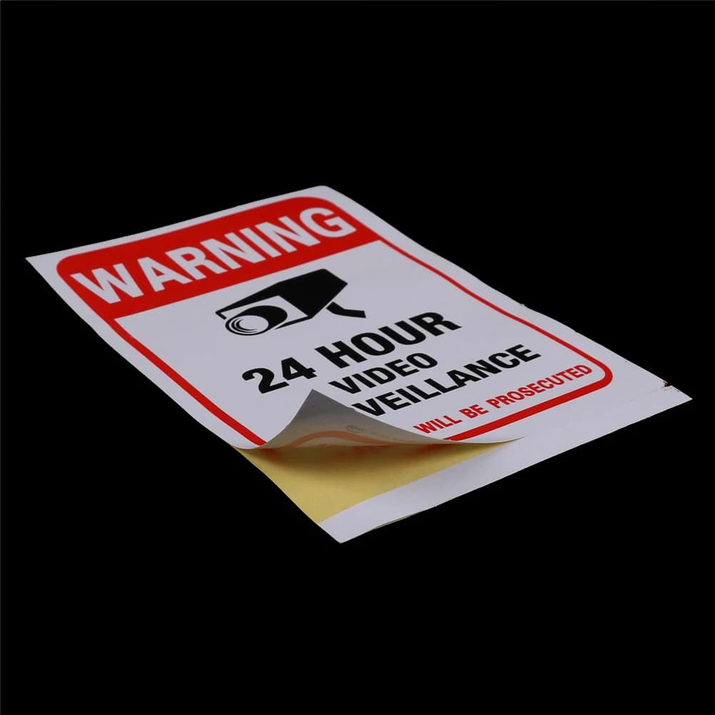 Creative Wall decal for security warning signal for 5 pcs video camera system 24 hours