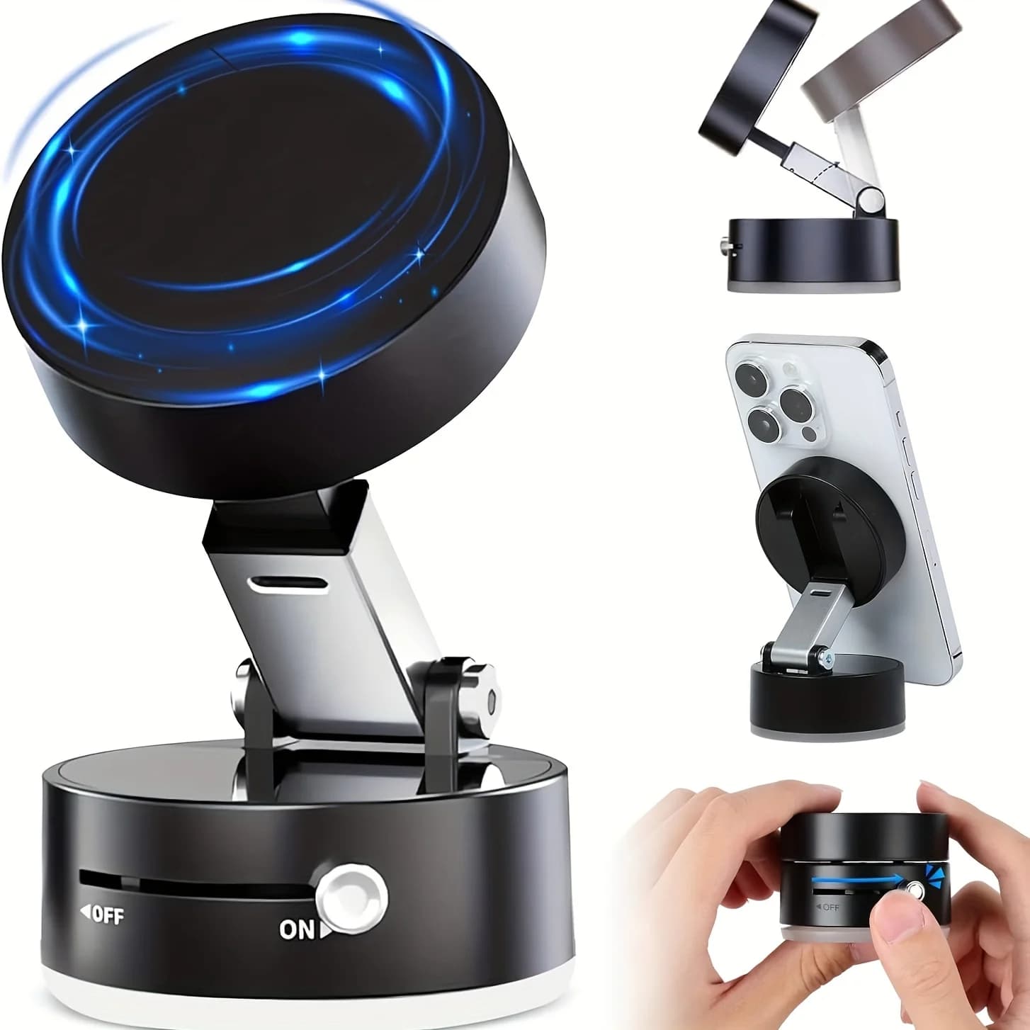 For Magsafe Magnetic Car Phone Holder Upgraded Vacuum Magnetic Suction Cup Phone Mount Foldable Cell GPS Support Lazy Bracket
