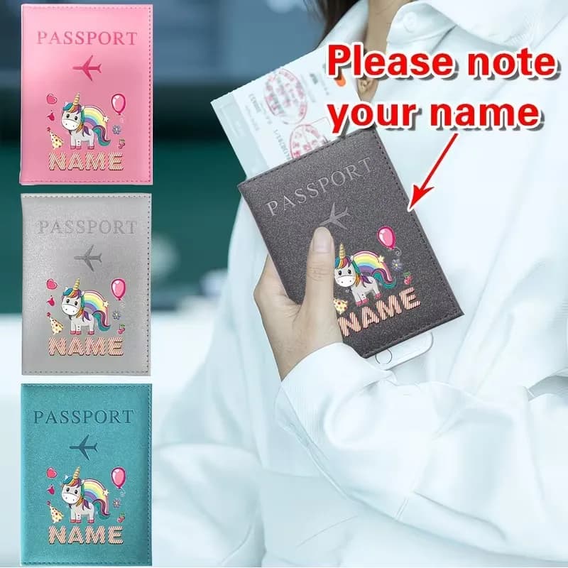 Custom Name Passport Holder Synthetic Leather Passport Cover Unisex Passport Storage Covers Personal Custom Products Portable