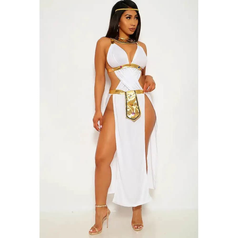 Abito da principessa sexy della dea greca Atena Costume cosplay da donna Costume da regina spartana Imperatrice romana Abito operato da festa di Halloween