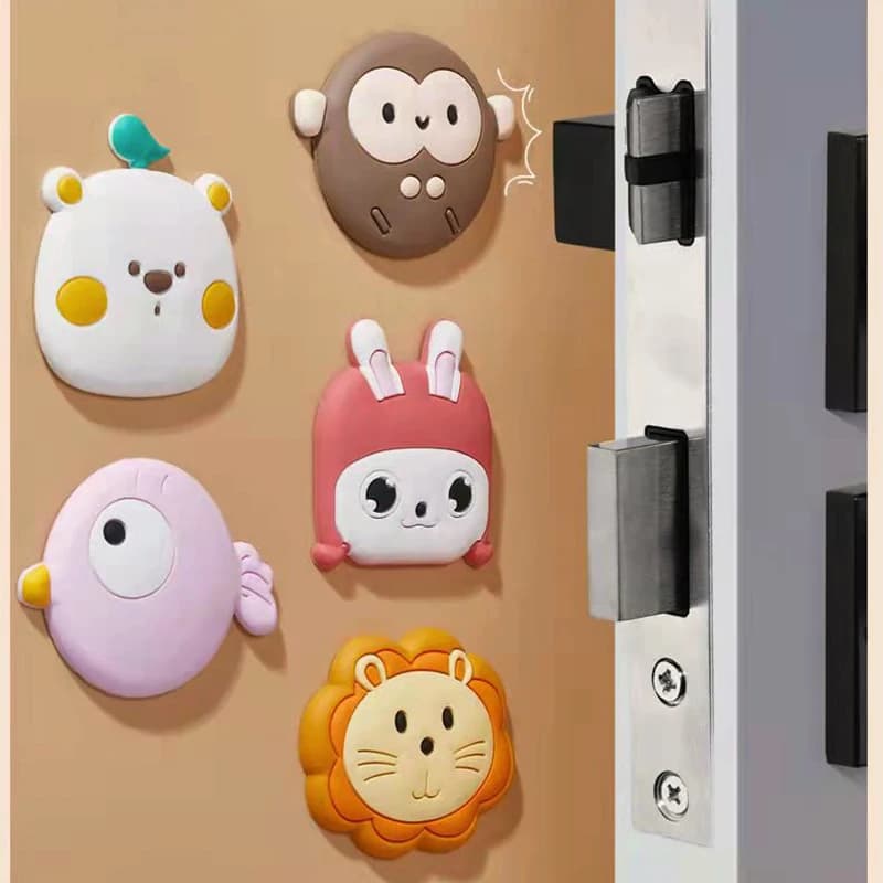 Silicone Door Handle for Cartoon Cartoon anticollision Mat Soft Rubber Protector Sticker for domestic use Shockproof adhesive for wall thickening