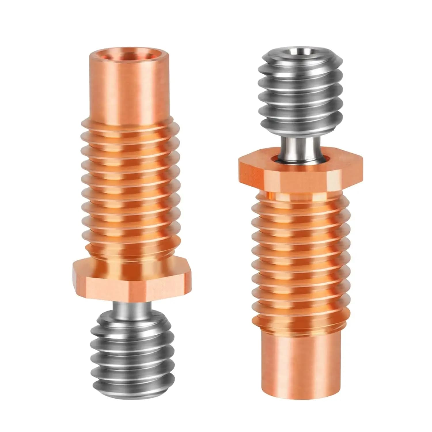 2PCS E3D V6 Hotend Heatbreak Tutto in metallo filettato Aggiornamento in lega di titanio e rame ugello bimetallico per stampante 3D V6 Hotend