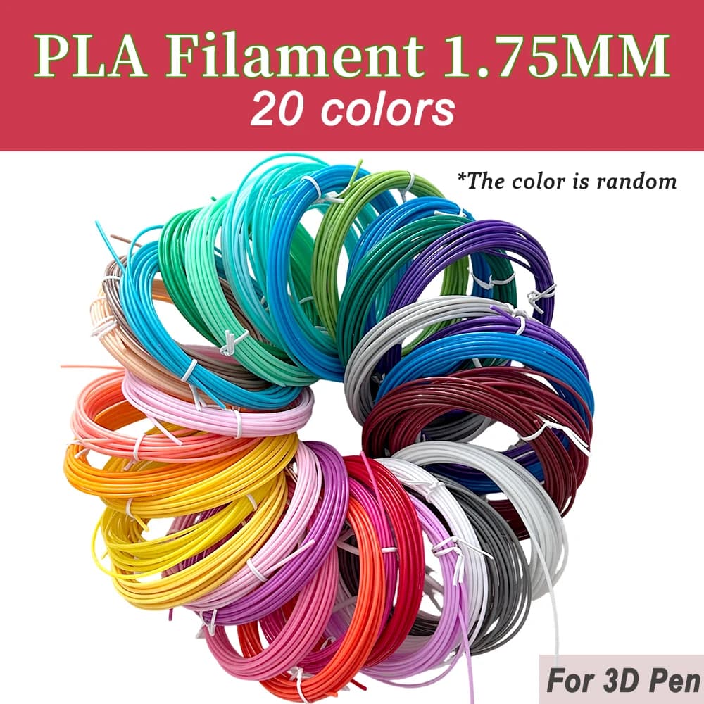 Colorful PLA thread for 3D pen, odorless, safe, diameter 1.75 mm, for 3D printing pen, creative Christmas gift for children.