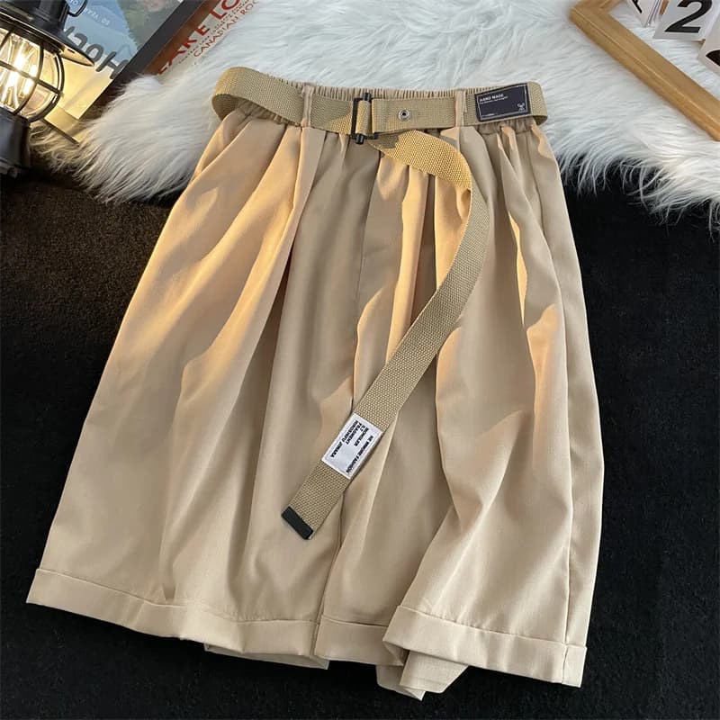 Pantaloncini da uomo estivi Cintura elastica con cintura Tasca tinta unita Pantaloncini maschili semplici allentati moda casual coreana