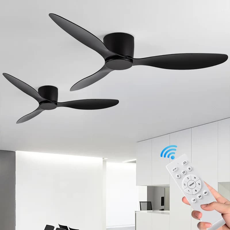 Lampada da ventilatore montata a soffitto, luce da ventilatore a frequenza variabile con lama diritta americana, ventilatore elettrico per soggiorno, sala da pranzo domestica