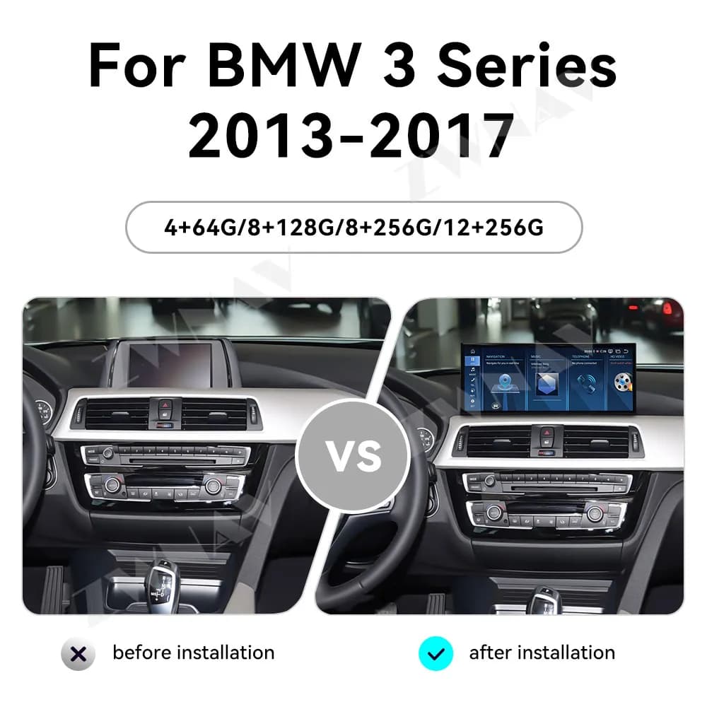 Car AccessoriesCarPlay QLED Car Radio Android 14 For BMW 3 Series 2013-2017 GPS Navigation Stereo Multimedia Player Head Unit