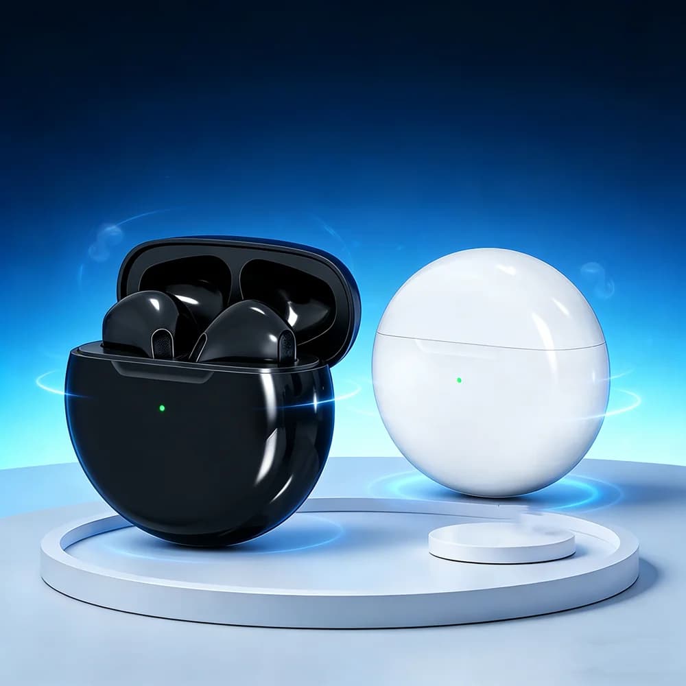 Bluetooth TWS headphones with Microphone, Stereo 9D Pro 6 headphones, Bluetooth Wireless headphones