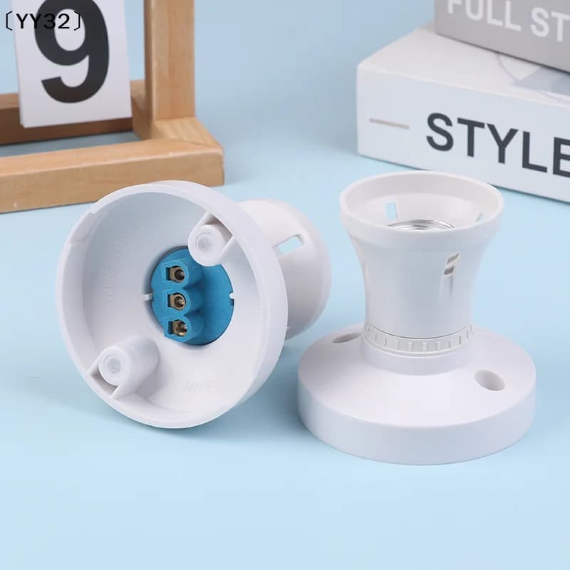 Portalampada LED E27 ad alta potenza per soffitto, base per illuminazione da tavolo, portalampada rotondo resistente al calore〔YY32〕
