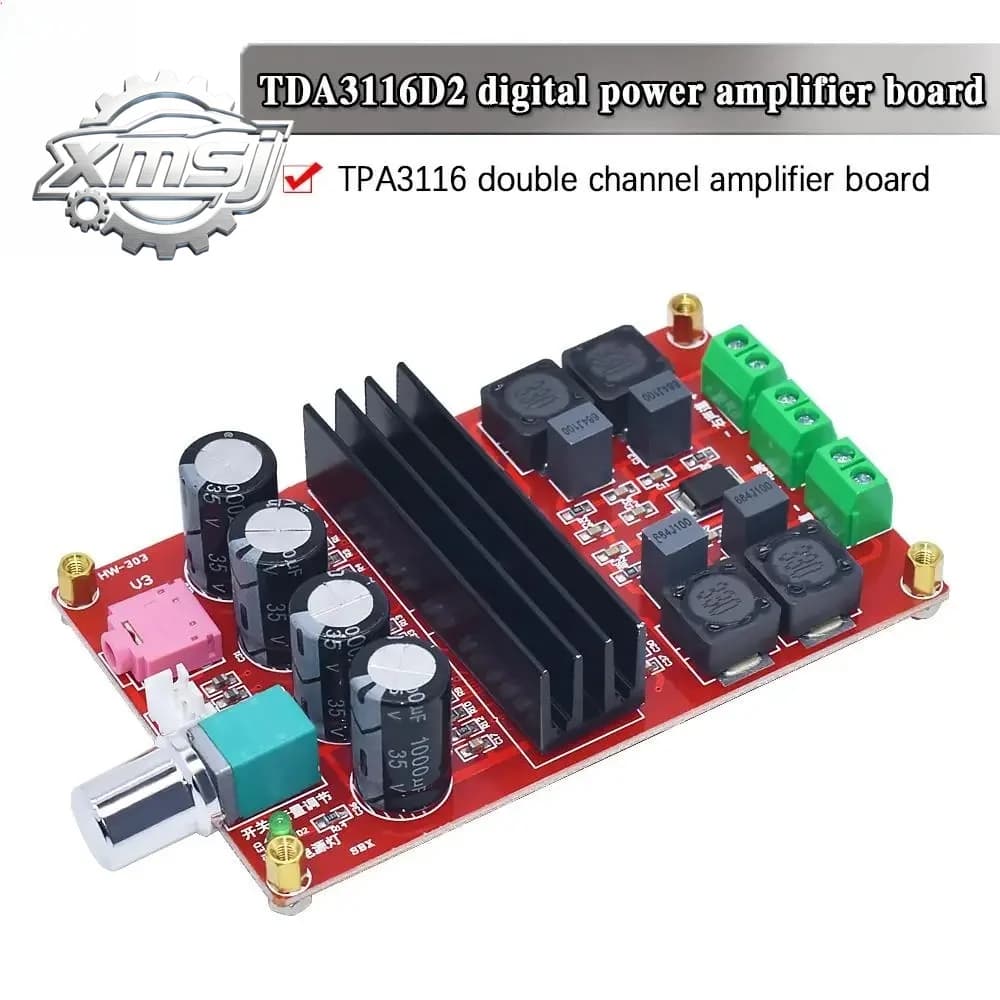 Scheda amplificatore audio digitale a doppio canale per Arduino TPA3116D2, modulo a due canali, 100W + 100W, 12-24V, 2x100W