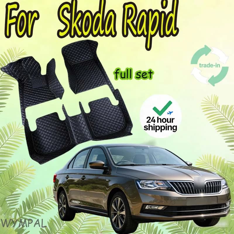 Auto Car Mats for Skoda Rapid 2013 2014 2015 2016 2017 2018 2019 2020 Car Mats Custom Car Cover Interior Accessories