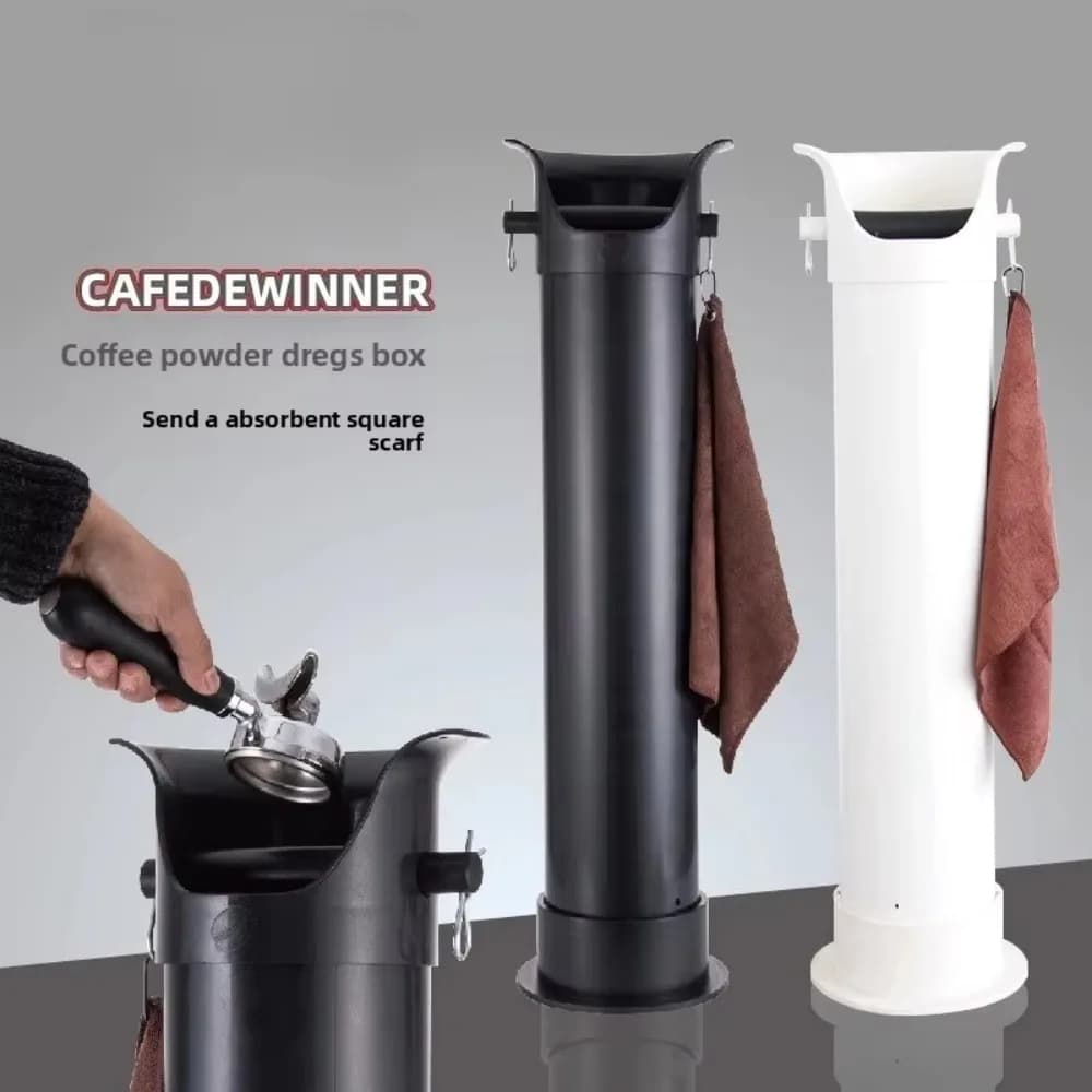 Large Capacity Coffee Knock Box Vertical Detachable Coffee Grounds Bucket Removable Lid Easy To Clean Coffee Crusher Container