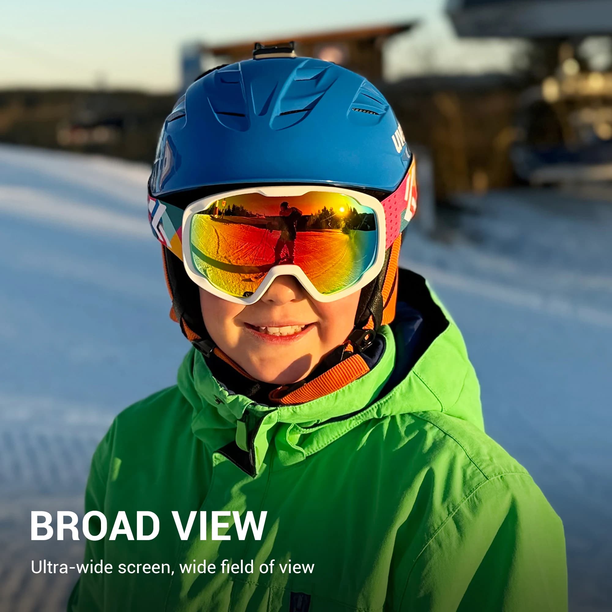Kapvoe Adolescente Bambini Occhiali da sci Inverno Sport all'aria aperta Anti-fog Occhiali da snowboard Doppio UV400 Maschera da sci per bambini Occhiali Nuovo