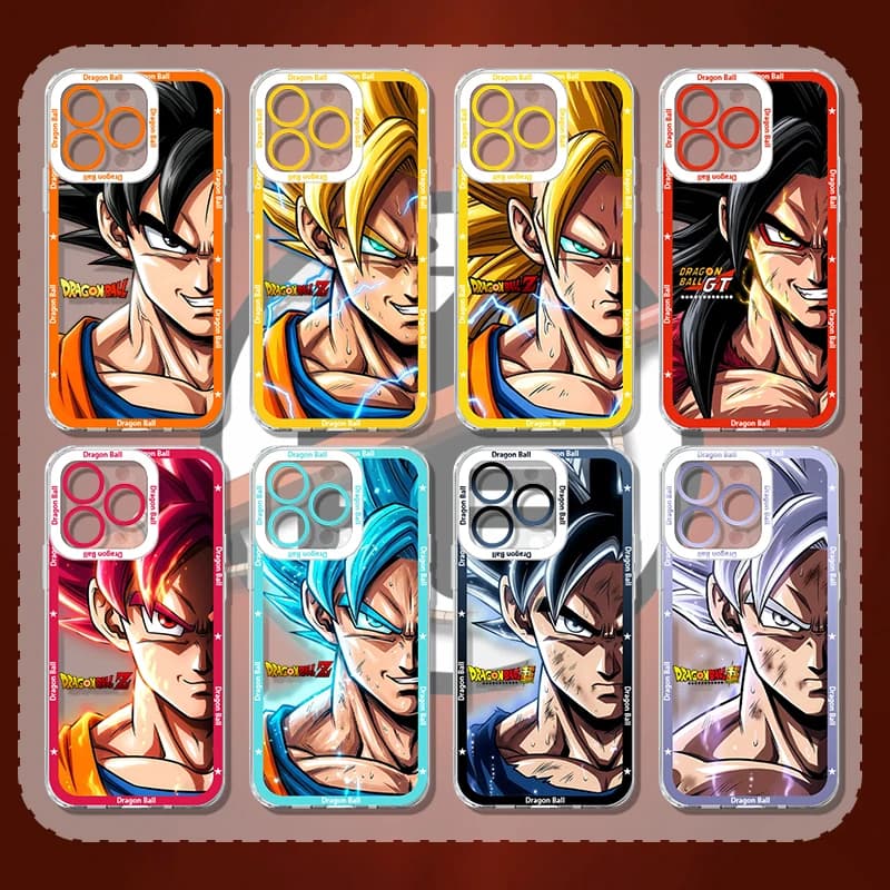 Cover per iPhone Anime D-DRAGON BALL SON GOKU KAKAROTTO per modelli 17 16 15 14 Pro Max Air 17E 13 12 11 ProMax, Cover Posteriore Trasparente