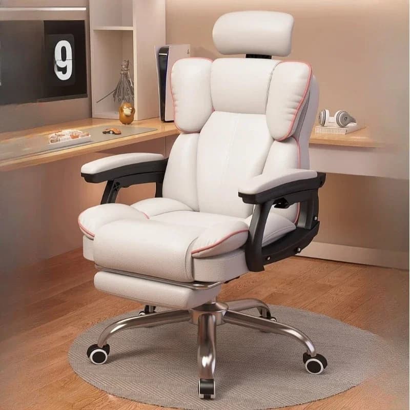 Sedia da Ufficio Ergonomica Confortevole per Casa e Gaming, Reclinabile con Schienale Alto, Sedia da Scrivania con Supporto Lombare e Poggiatesta Regolabili