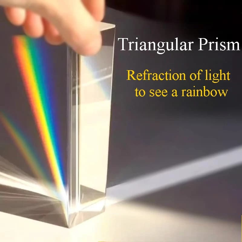 1 Pezzo Prisma Triangolare Arcobaleno in Cristallo K9 per Esperimenti di Riflessione della Luce, Insegnamento e Fotografia con Confezione Regalo