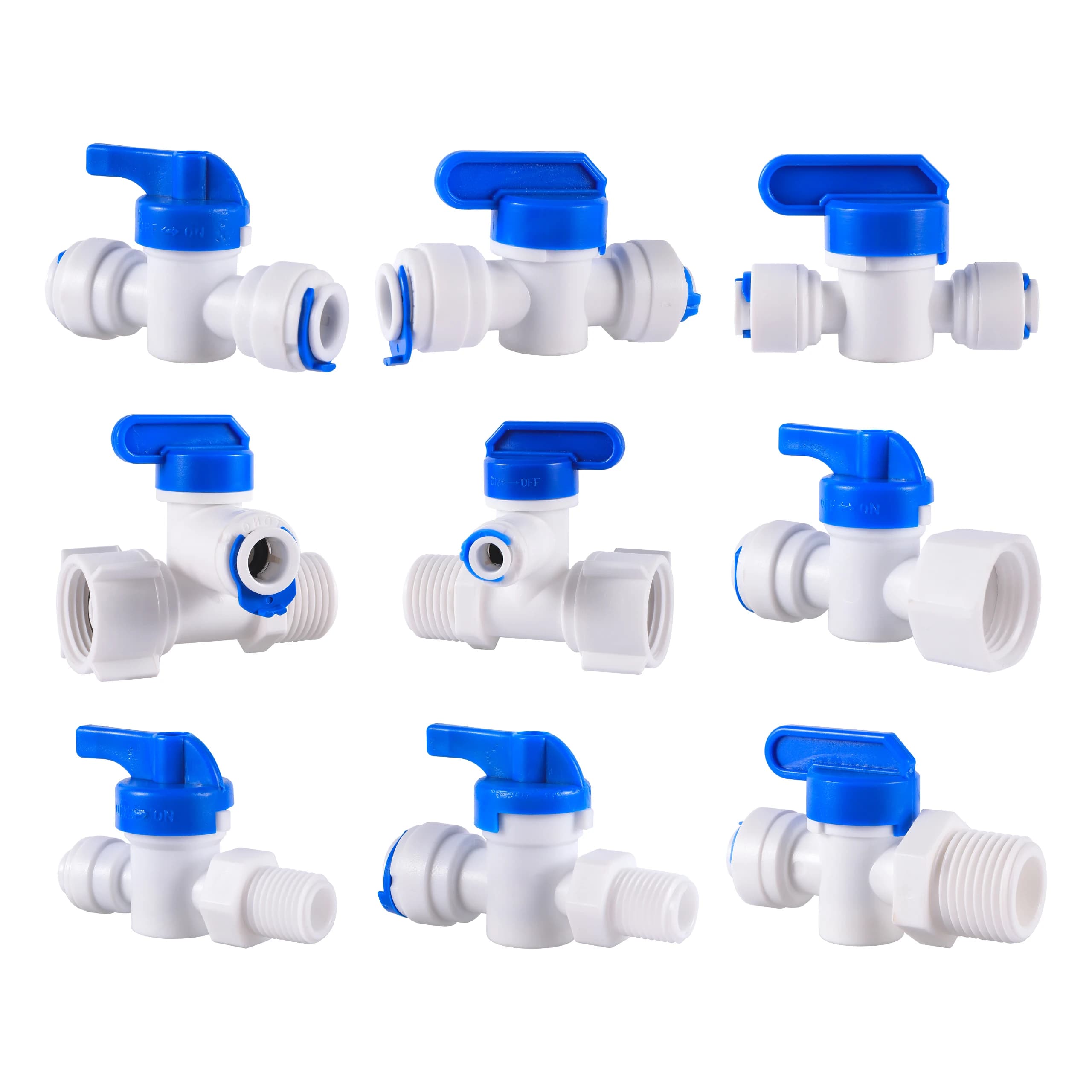RO Acqua Dritto 1/4 "3/8" OD Tubo 1/4 "BSP 1/2" Filettatura Maschio Raccordi Ad Collegamento Rapido Valvola A Sfera In Plastica Raccordo Ad Osmosi Inversa