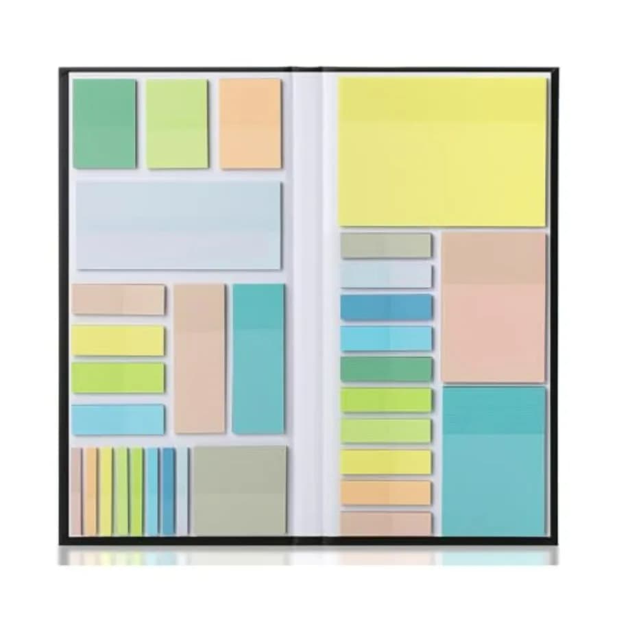 Set di foglietti adesivi trasparenti con 1650 fogli in colori pastello con schede e divisori per l'organizzazione e la pianificazione Ideal f