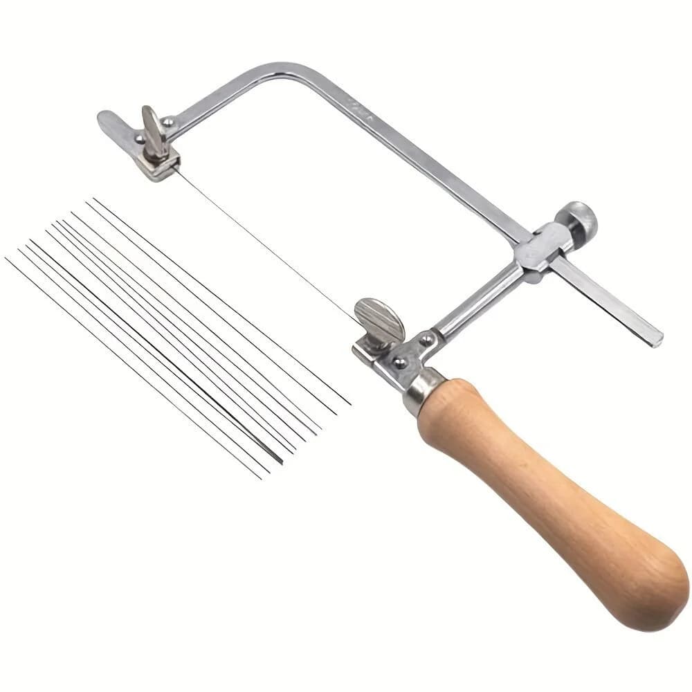 Jewelry Saw Kit with 12 Blades, Adjustable Precision Saw for Shear and Metal Ring Cutting, Manual Tools for Jewelry Creation