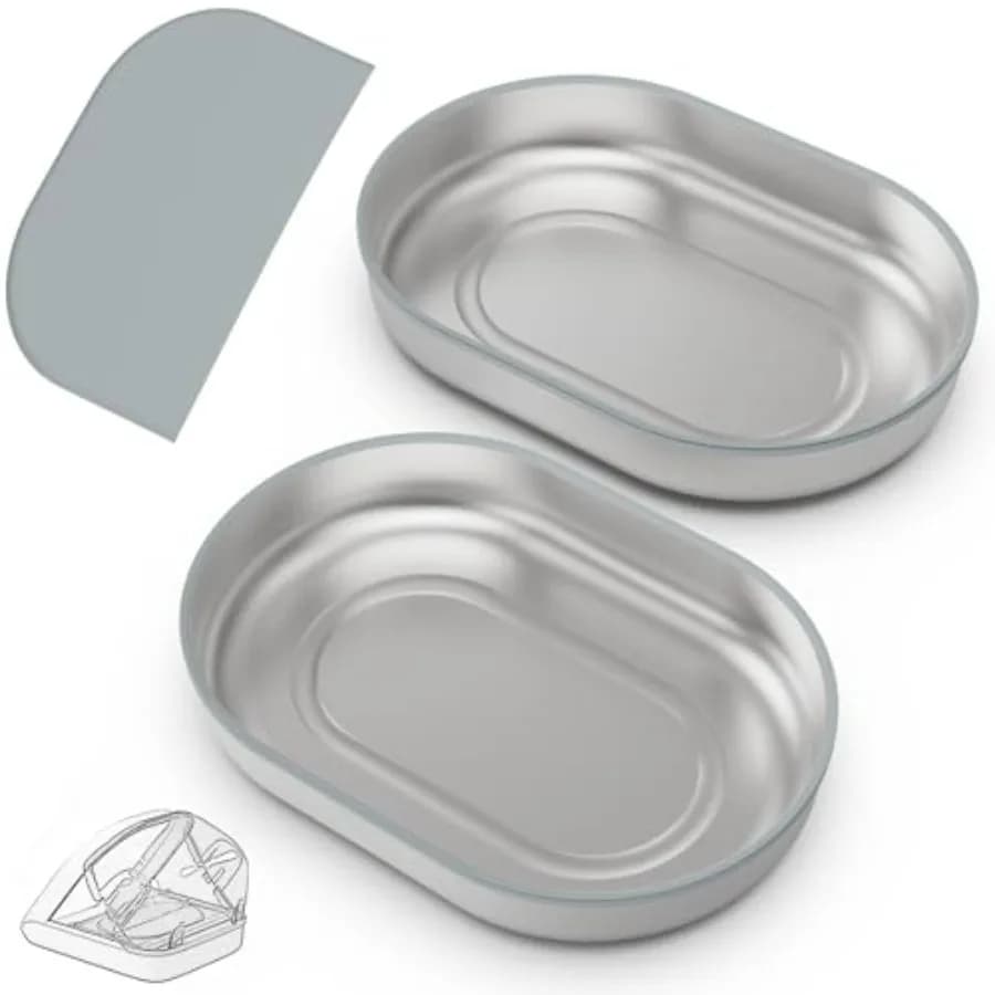 Stainless Steel Bowl for Automatic Microchip Cat Pet Feeder, Sealing Ring Design for Keeping Food Fresh and Reducing Odor, SUS