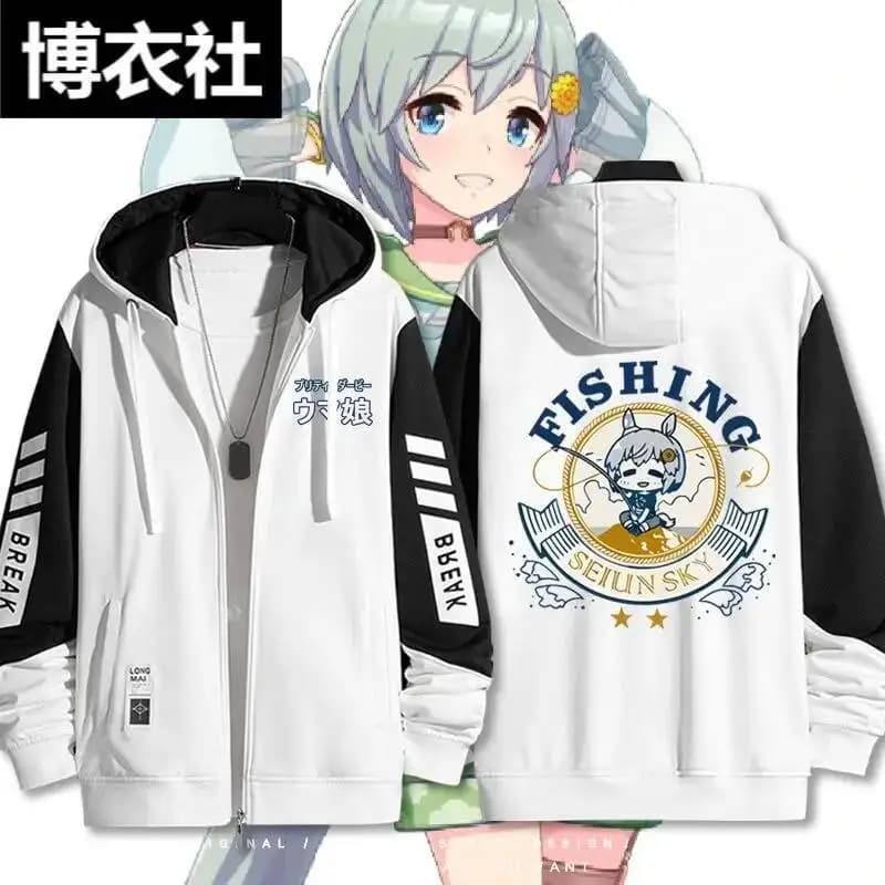 Acg Umamusume: Pretty Derby Seiun Sky Felpa con Cappuccio Cosplay Autunno Inverno Uomo Donna Giacca Larga Top Anime