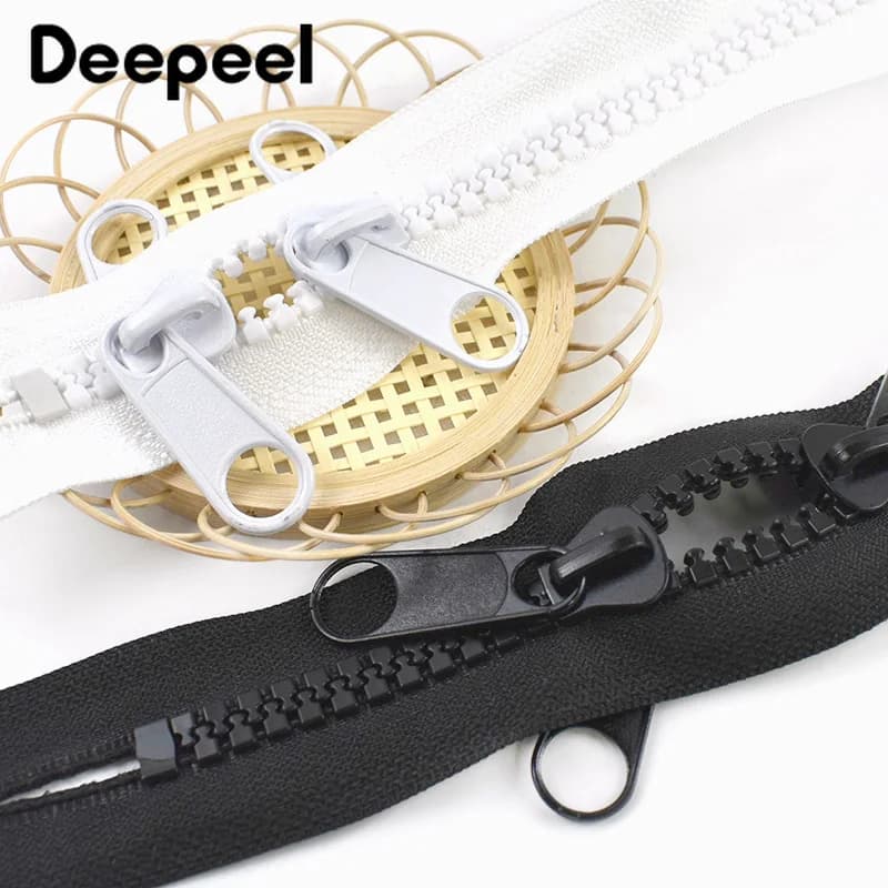 1-6M 10 # Cerniere in resina extra large con doppio cursore, chiusure a zip lunghe per tende da esterno, kit di riparazione zip a spirale, accessori per cucito