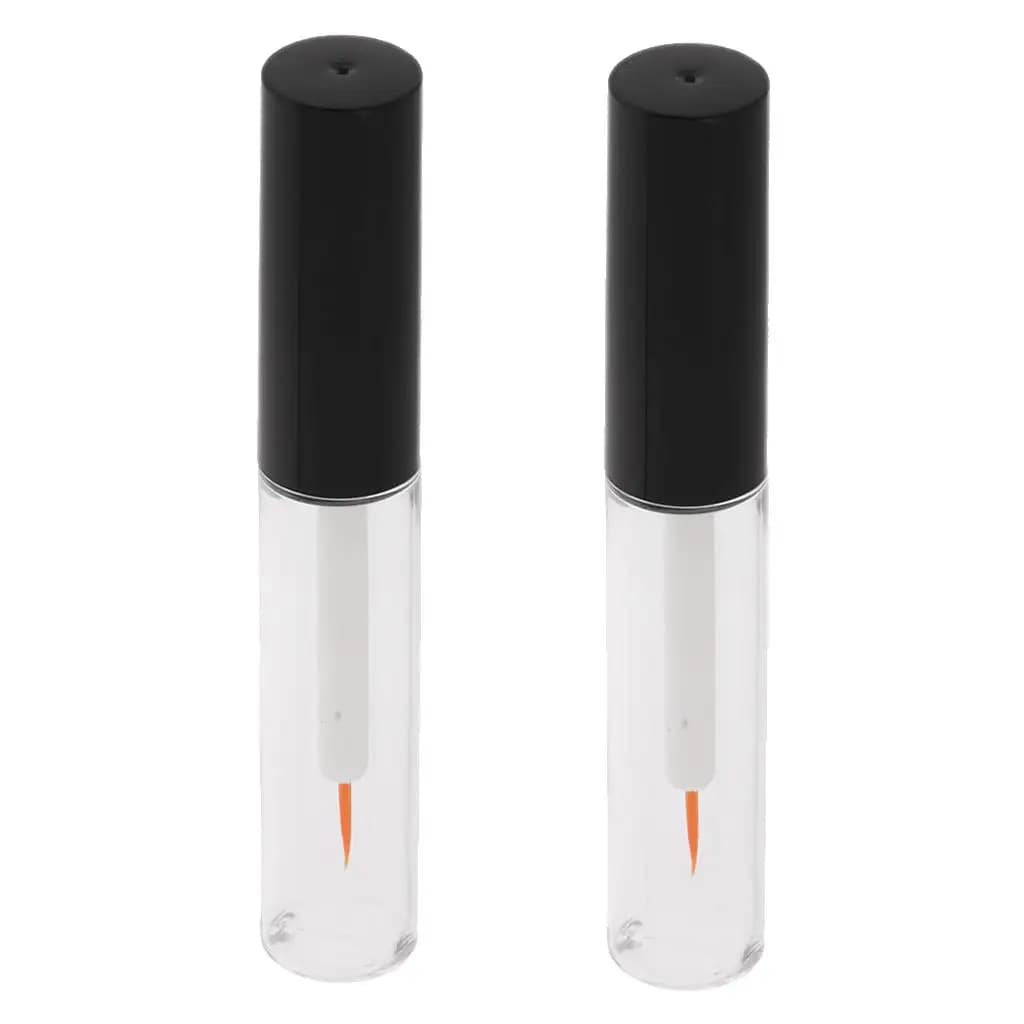 Tubo per fiale acriliche trasparenti vuote riutilizzabili da 2 pezzi 4 ml / mascara / liquido con tubo per colla a pennello