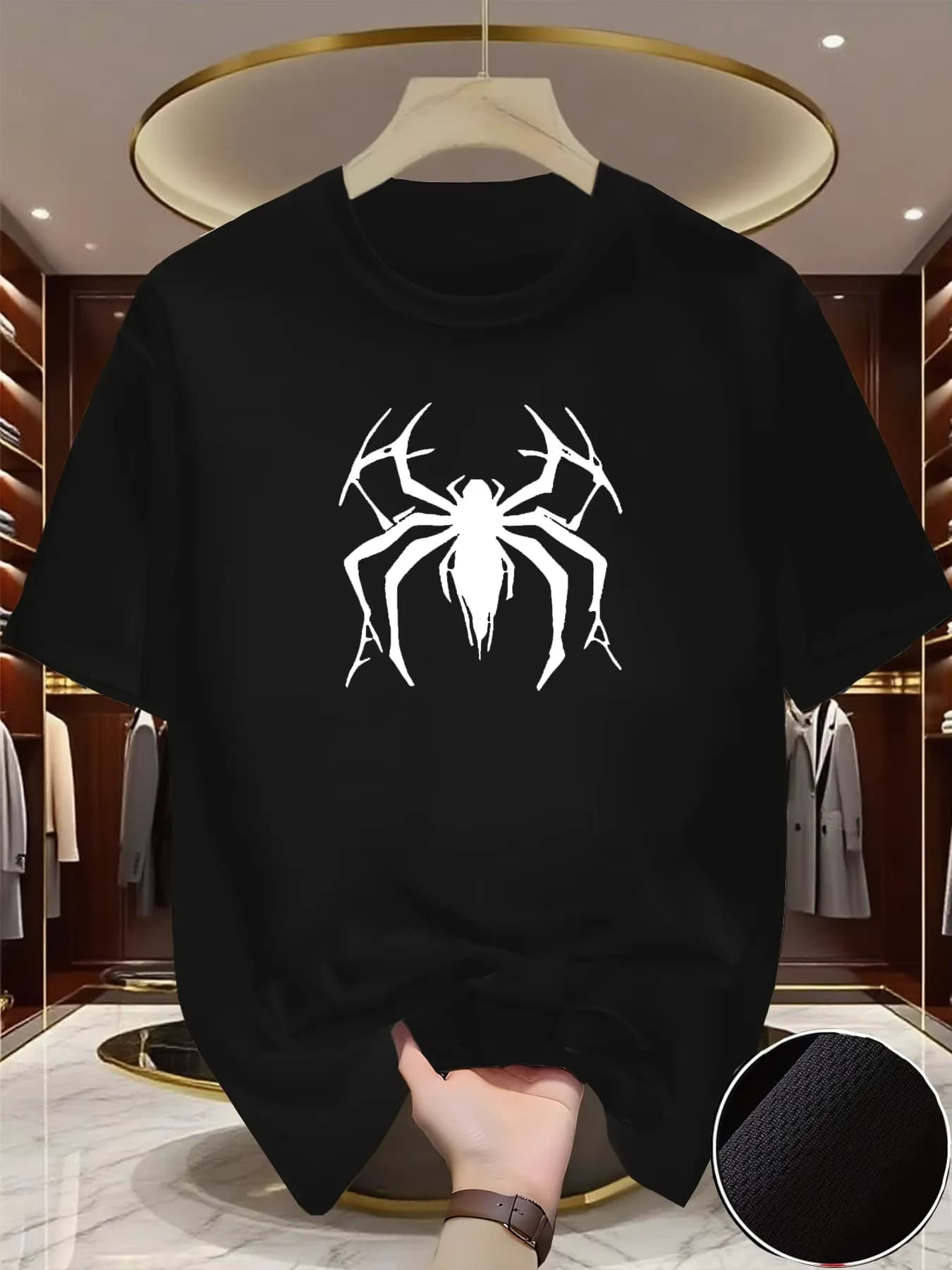 T-shirt da uomo 100% cotone con stampa insetti, a maniche corte, girocollo, traspirante, per fitness, corsa, allenamento, palestra, sport, leggera
