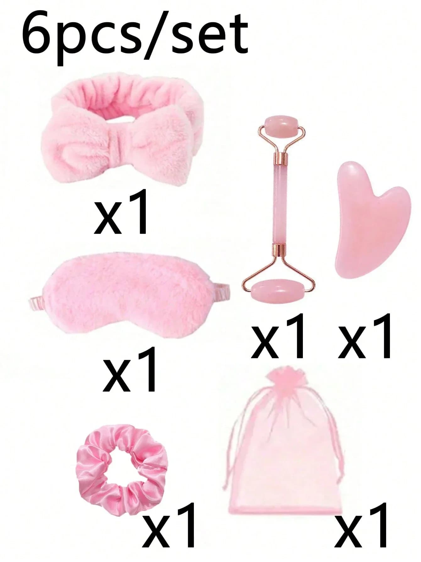 Set regalo SPA Sleepover Party da 18/6 pezzi - Include 1 maschera per dormire, 1 fascia per capelli, 1 massaggiatore per il viso, 1 bastoncino per massaggio, 1 elastico per capelli e 1
