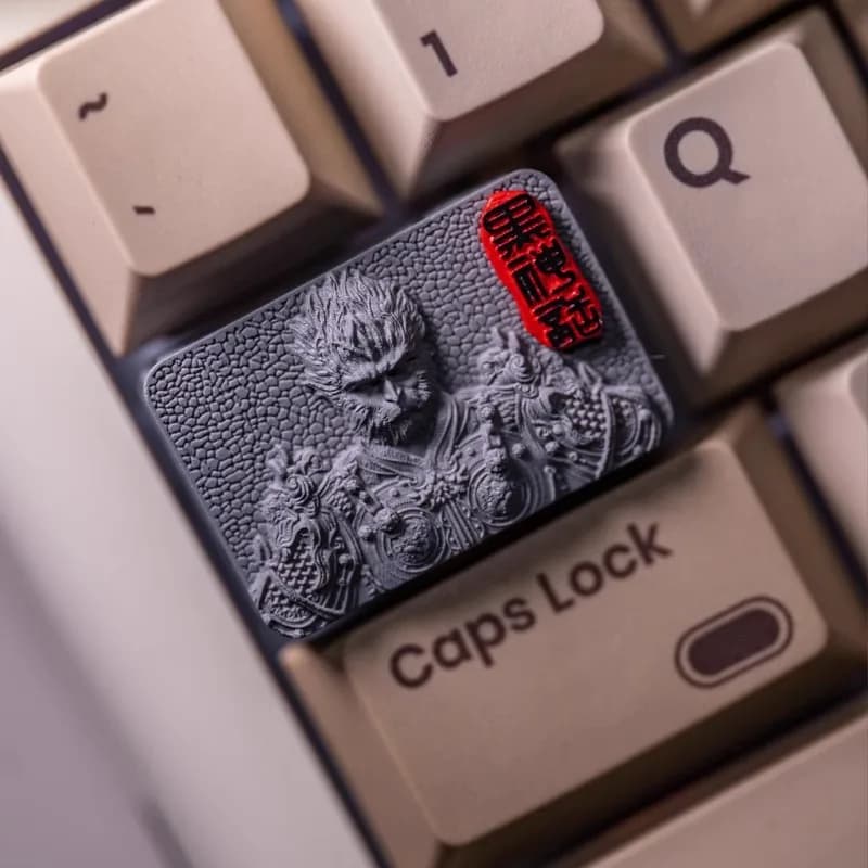 1 pezzo Tastiera meccanica 1.5U 1.5X Tab Keycap Resina fatta a mano Grigio scuro Copritasto Mito nero Copritasti Wukong per MX Switch