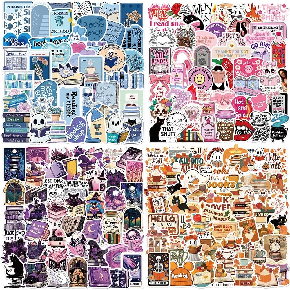 200 pezzi Bookish Smut Graffiti adesivi carino libro di lettura adesivo notebook fai da te scrapbook laptop decalcomanie fresche giocattoli per bambini