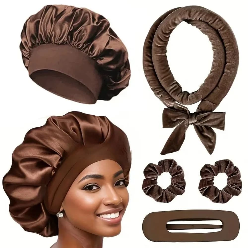 Set of hair curlers without heat with satin head, no heat, sleep in bigodini, soft band, hair curler, curls, styling tools