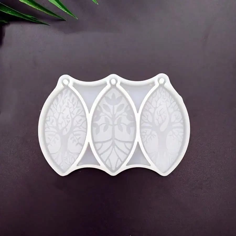Stampi in Silicone 3-in-1 per Resina, per Creazione Fai-da-Te di Ciondoli a Forma di Albero della Vita e Decorazioni Aromaterapiche, Forma Irregolare